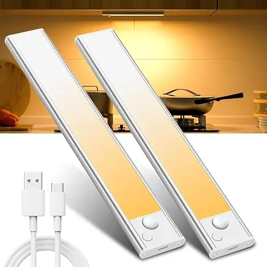 2 Pack Rechargeable LED Cabinet Light – Motion Sensor Ultra-Thin Under Cabinet Lighting