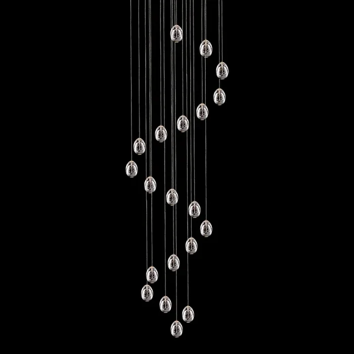 20 Light LED Ceiling Pendant in Polished Chrome and Clear Glass (1476TERMD1300)