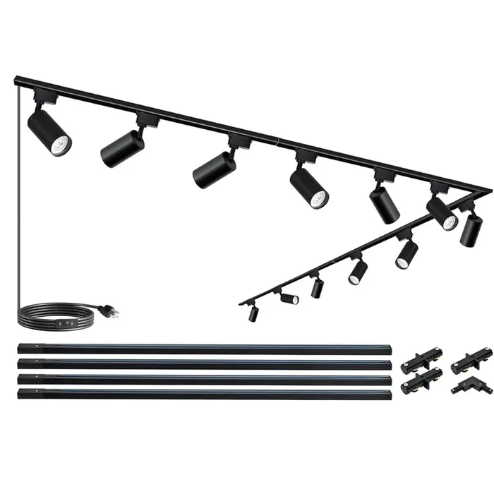 20W LED Track Lighting Kit with Rails, Adjustable Indoor Spotlights