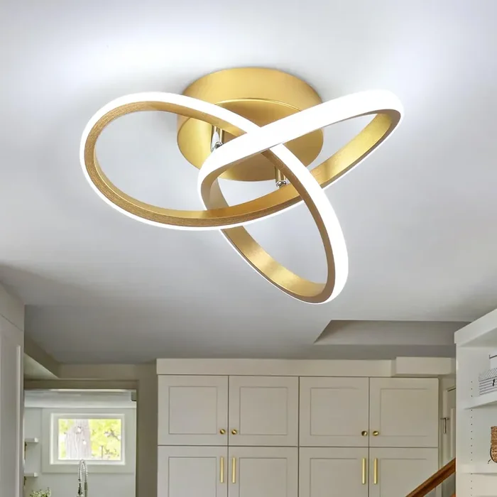 22W Flower-Shaped Gold LED Ceiling Light – Modern Decorative Ceiling Lamp