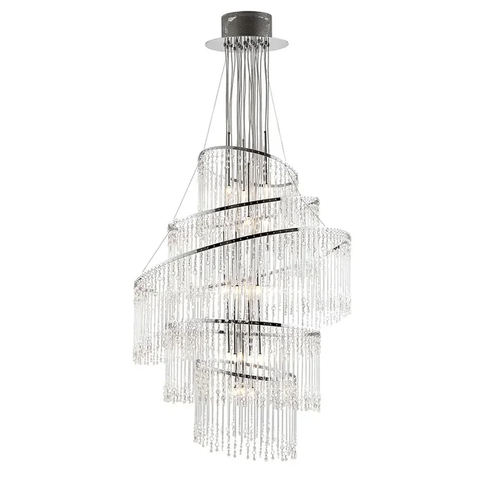 24 Light Chandelier in Polished Chrome and Glass (0711CAM24CH)
