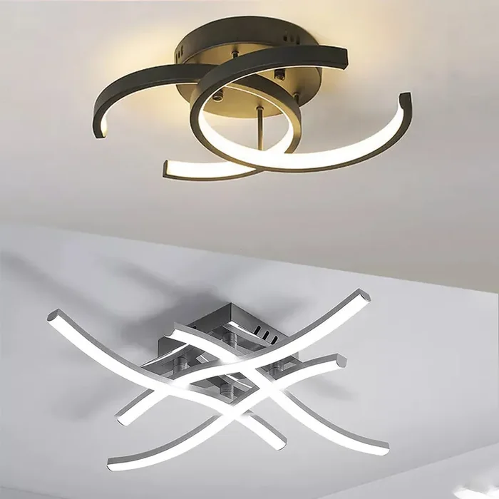 24W LED Ceiling Light Dimmable Elegant Curved Design – UK