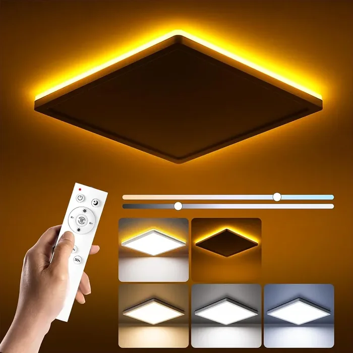 24W LED Square Ceiling Light – Dimmable with Remote Control, 2400LM – White 30CM