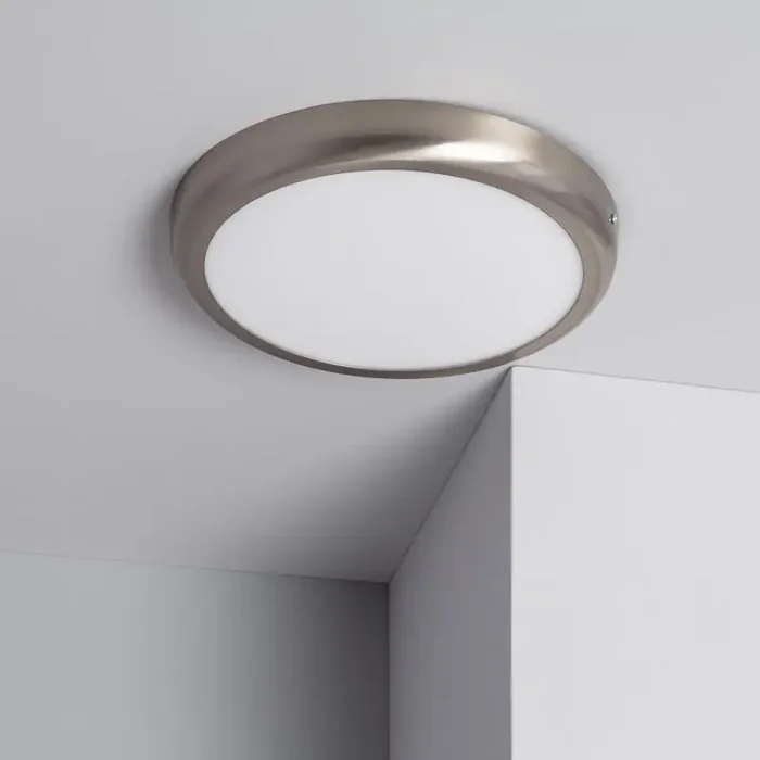 24W Round Warm White LED Flush Ceiling Light D300 mm – Design Silver – Online Lighting
