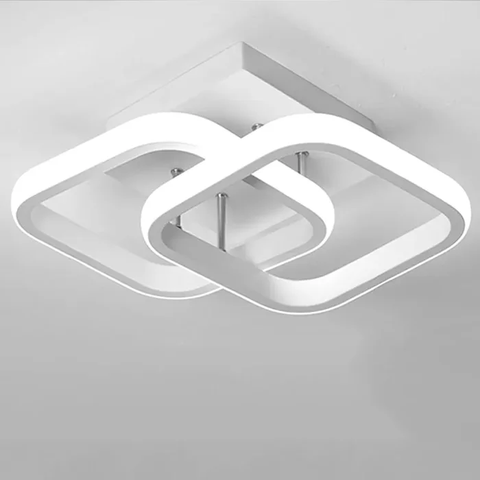 28W Modern Square Flush LED Ceiling Light UK IP44, 2200lm