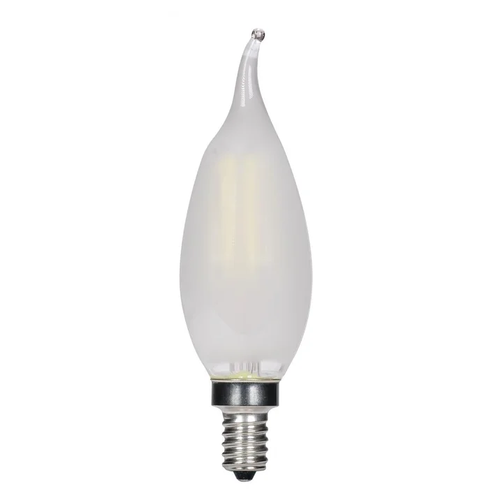 3.5 Watt Frosted LED Flametip Filament Light Bulb E12 Candelabra Base 2700K