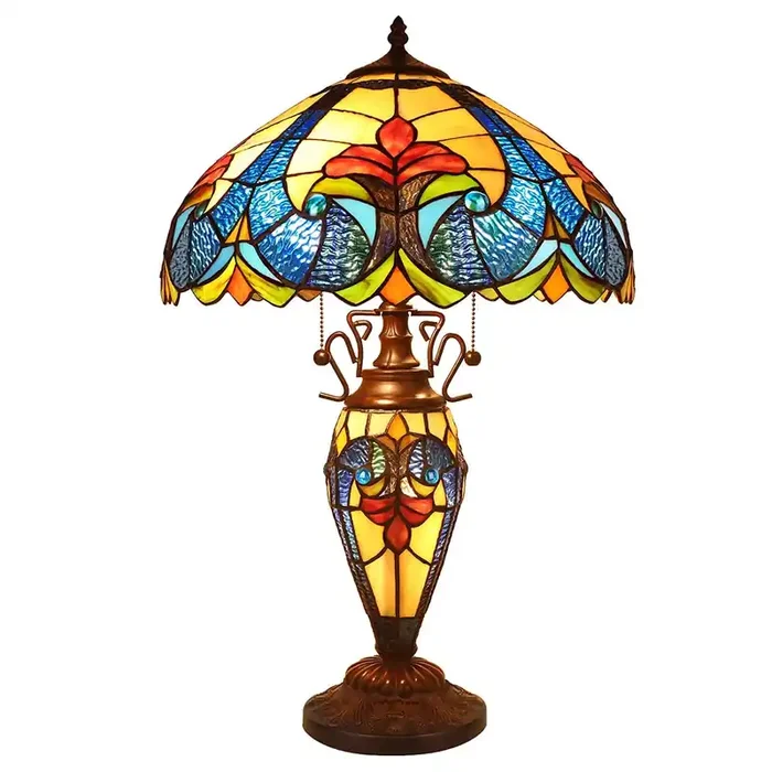 3 Light 16″ Double Tiffany Lamp (855567562)