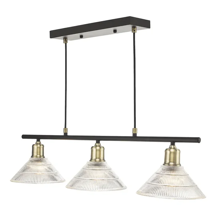 3 Light Bar in Antique Brass with Glass Shade (0183BOY0375)