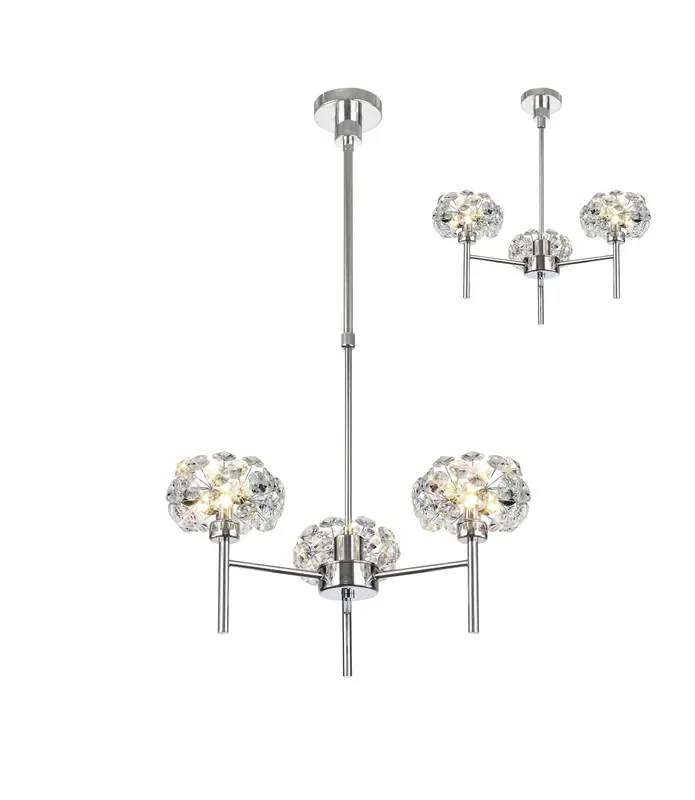 3 Light Baron Opulence Adjustable Chandelier