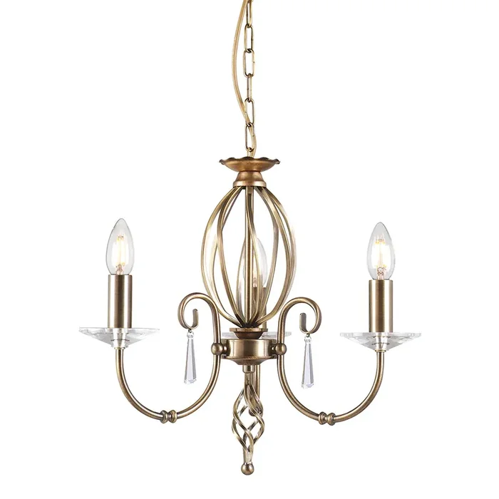 3 Light Chandelier – Aged Brass Finish (0178AEGAG3AB)