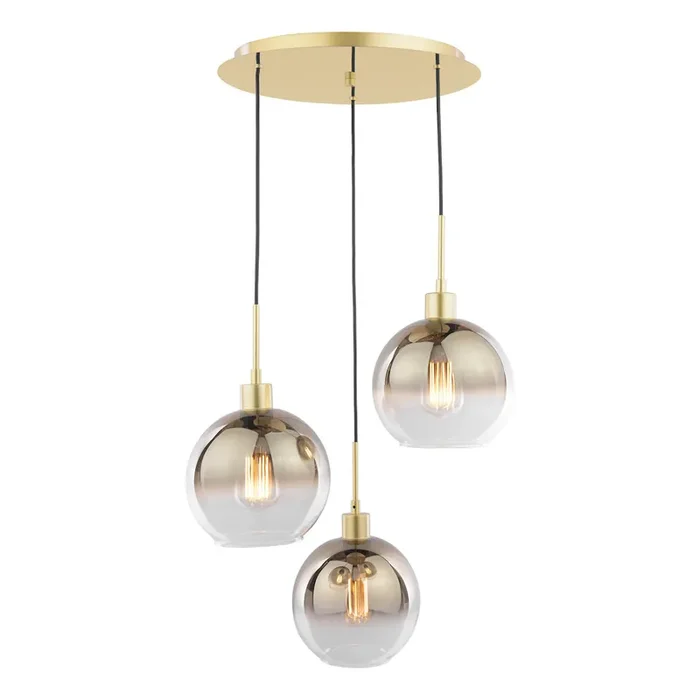 3 Light Cluster Pendant Satin Gold and Gold Ombre Glass (0183LYC8835)