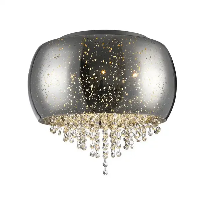 3 Light Crystal and Chrome Flush Fitting (0268LUN03PLCH)