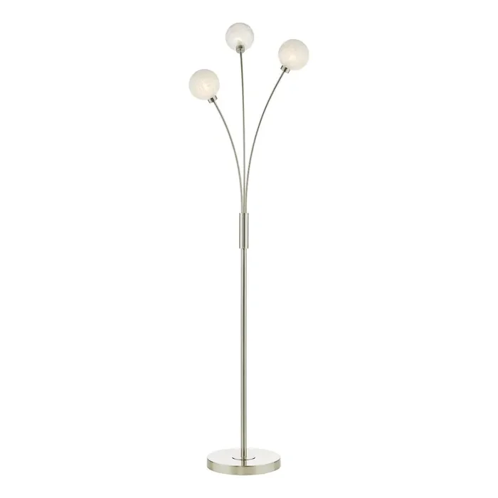 3 Light Floor Lamp in Satin Nickel and Frosted Glass (0183AVA4946)