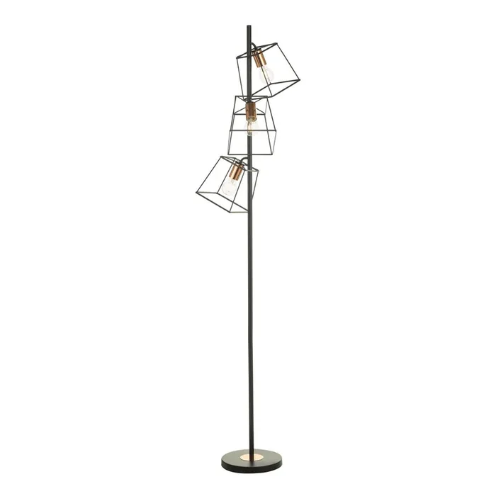 3 Light Floor Lamp Matt Black Copper (0183TOW4922)