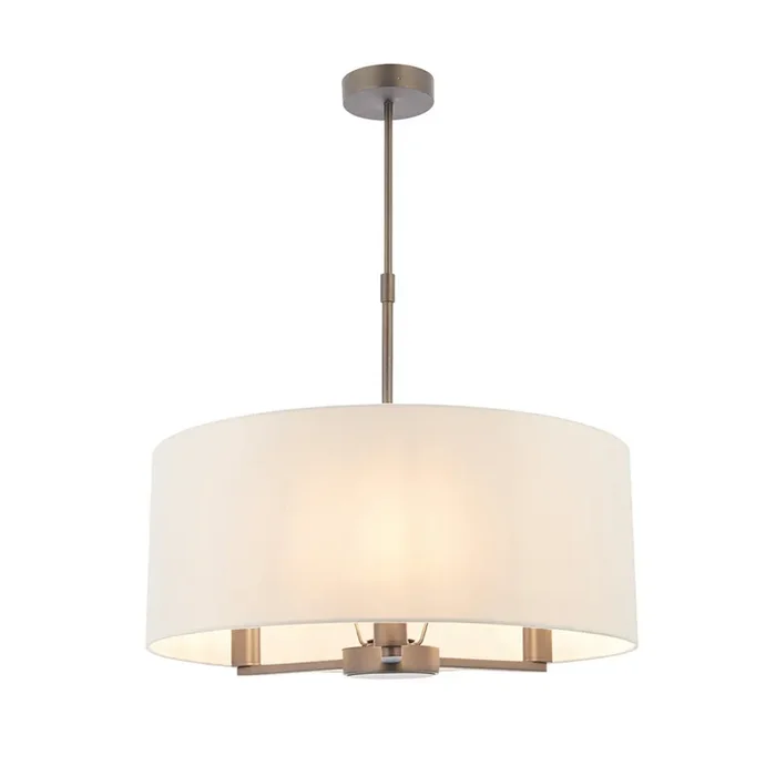 3 Light Pendant in Antique Bronze with Marble Vintage Shade (0711DAL73015)