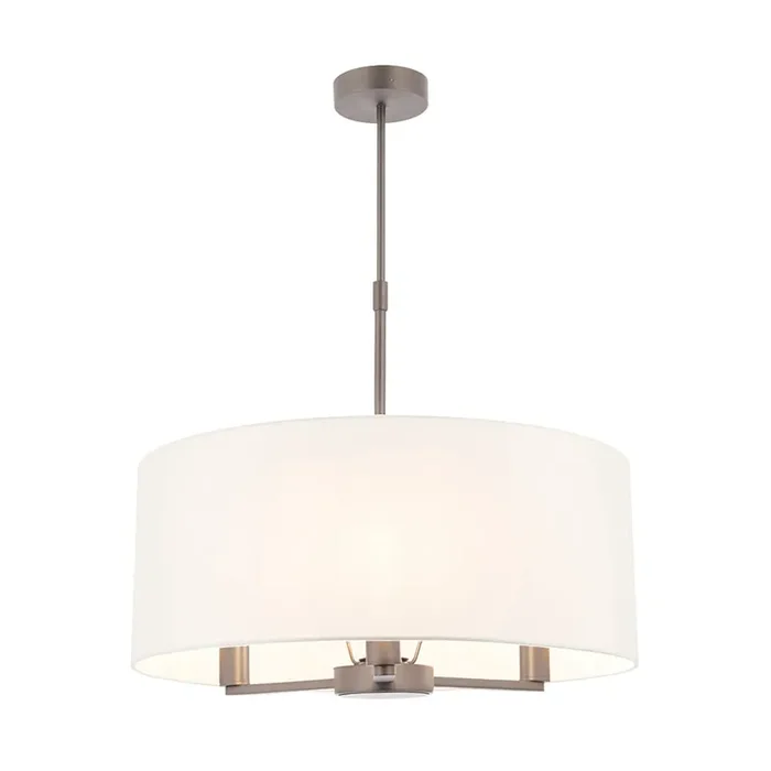 3 Light Pendant in Matt Nickel with White Vintage Shade (0711DAL60241)