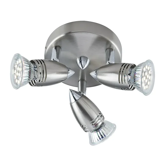 3 Light Round Spotlight Satin Silver (0183GEM7646)
