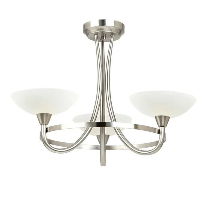 3 Light Semi Flush in Satin Chrome (0711CAG3SC)