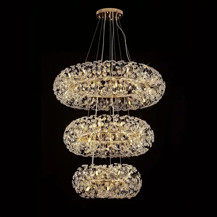 3 Tier Pendant 58 Light G9 French Gold/Crystal – Item Weight 30.2kg (1230FIE3LT100A)