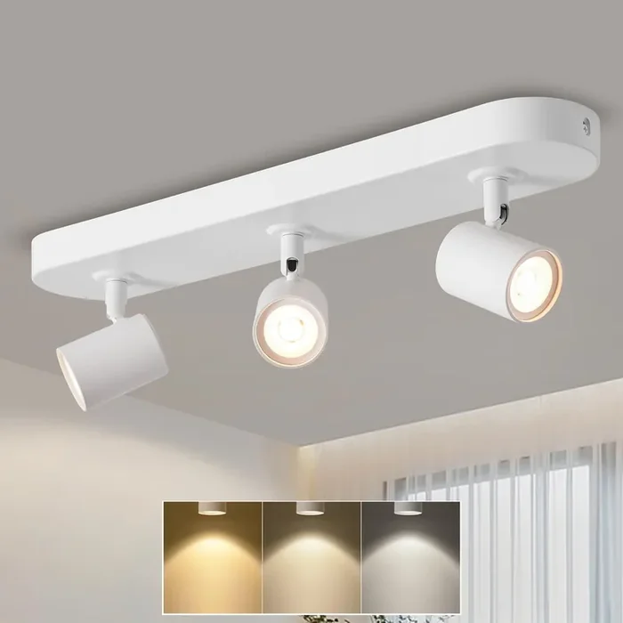 3 Way Ceiling Spotlights White Kitchen Bar Light with Bulbs Included
