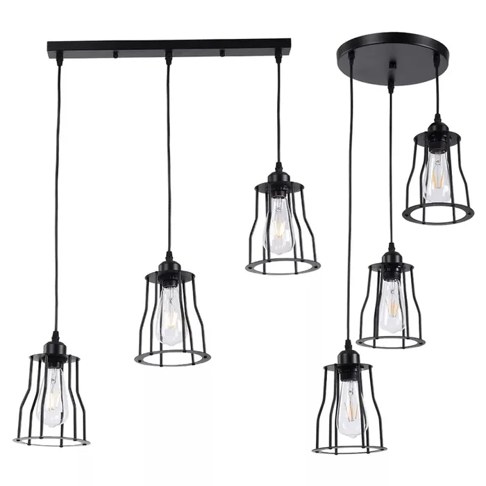 3-Way Vintage Industrial Pendant Light – Adjustable Ceiling Light for Retro Home Décor