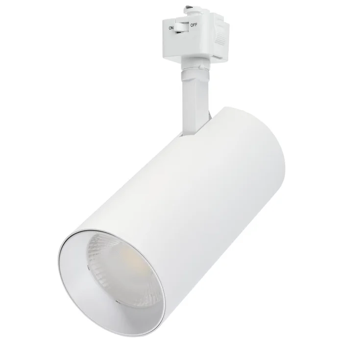 30 Watt LED Track Head; 48 Degree Beam Spread; J-Style Track; 5 CCT Selectable; Matte White or Black Finish