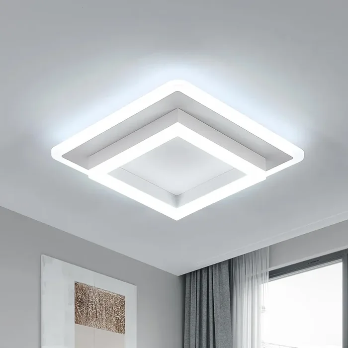 30W LED Square Ceiling Light – Cool White 6500K – Modern Flush Mount for Bedroom, Kitchen & Living