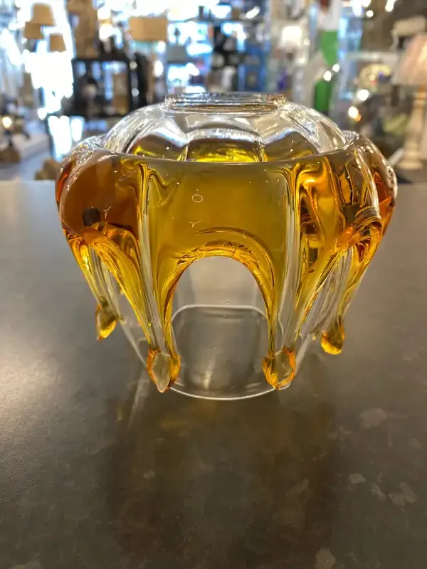 (33) Unknown Fitting – Murano vintage glass with amber dribbles