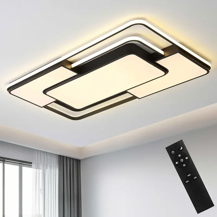 36W LED Ceiling Light – 3240LM Modern White Semi-Flush Mount – 6500K Cool White