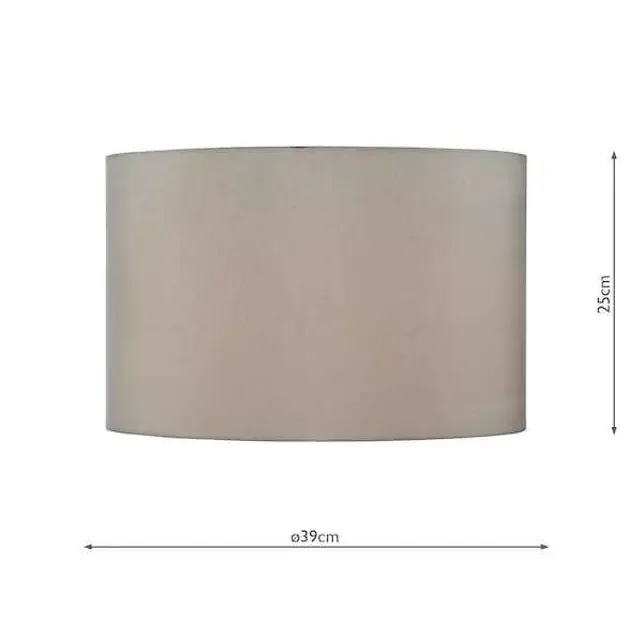 39cm Taupe Faux Silk Drum Shade Only