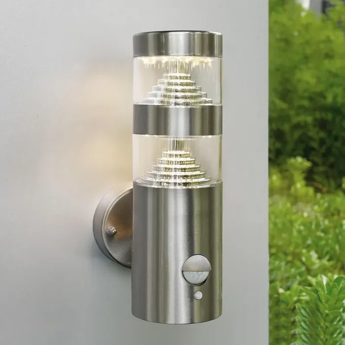 4-Mode Sensor LED Outdoor Wall Light – Stainless Steel IP44 1000lm – UK