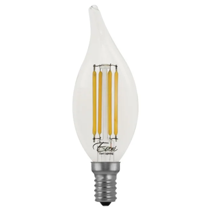 4-Pack LED B10 Filament Bulb – 4.5W – 500 Lumens – 2700K – Euri Lighting