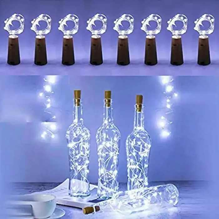 4 x LED Bottle Stopper String Lights – Warm White 2m 20 LEDs – UK