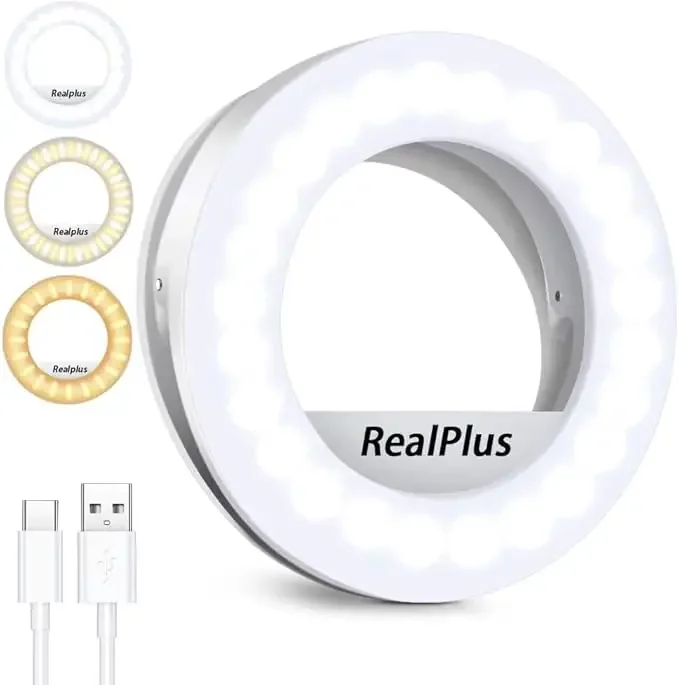 40 LEDs Selfie Ring Light for Phone In UK – USB Rechargeable, 3 Lighting Color Modes, Dimmable & Adjustable, Wide Compatibility, Selfie Ring Light for Phone, Tablet, Laptop, Zoom Meeting, Makeup, Video Call