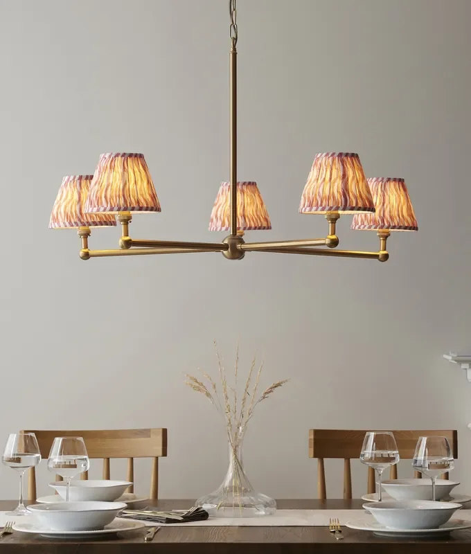 5 Arm Antique Brass Pendant for Optional Shades