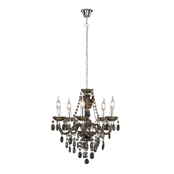 5 Light Chandelier in Chrome with Black Detail (1542LUS110702)