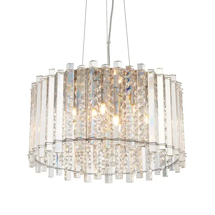 5 Light Pendant in Polished Chrome and Crystals (0711HAN78699)