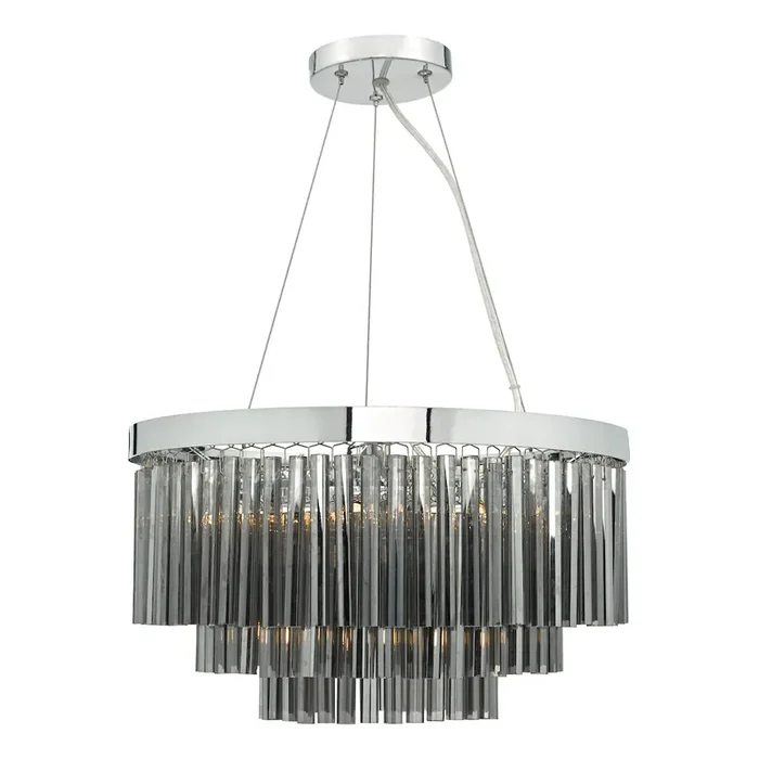 5 Light Pendant Polished Chrome & Smoked Glass (0183GIO0510)