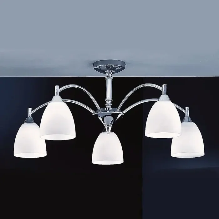 5 light Semi-Flush Polished Chrome with white opal glass (0194EMM20875)