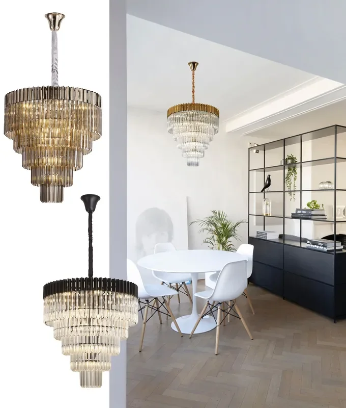 5 Tier Glass Chandelier – Dia 800mm – 9 Options
