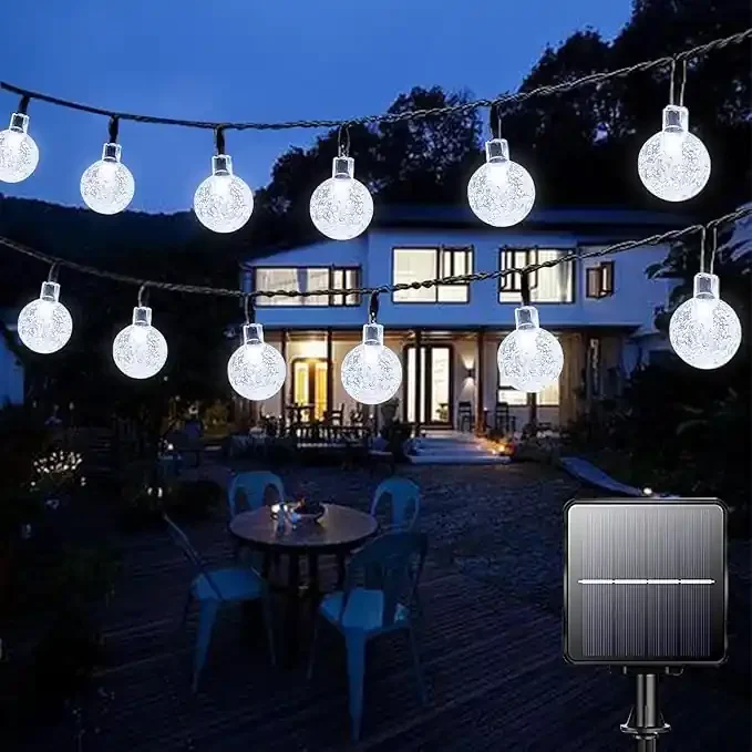 50 LED Solar Globe Fairy Lights – 8 Modes Waterproof String Lights with 800mAh Battery with Remote