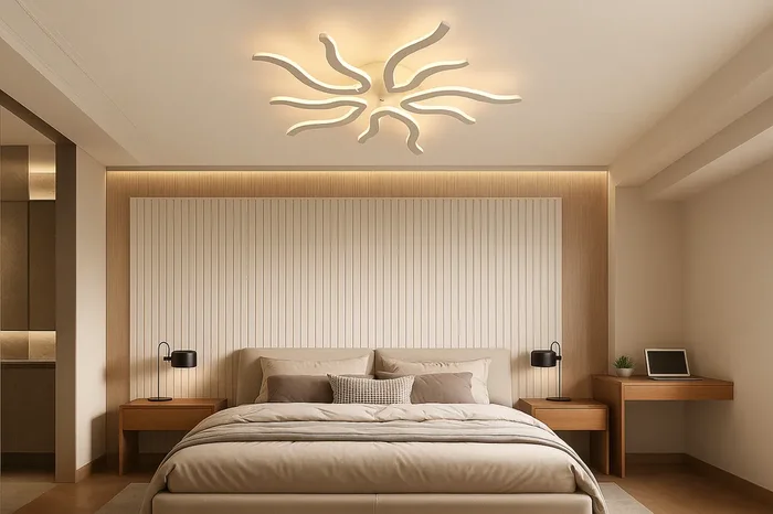 50W LED Ceiling Light – Dimmable Flame Design with Remote – 3000K–6500K – Modern Flush Mount