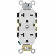 5822-W White Duplex Receptacle-Nema6-20R