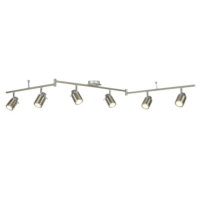 6 Light Bathroom Split Bar Spotlight- Satin Silver IP44 (0483SAM6606SS)