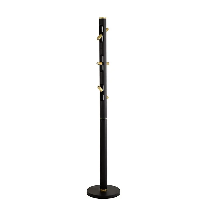 6 Light Floor Lamp, Sand Black and Gold Finish (1230SPA13C)