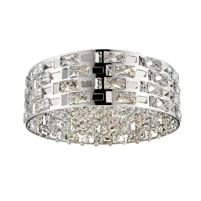 6 Light Flush Fitting – Crystal and Chrome (0268LOL06PLCH)