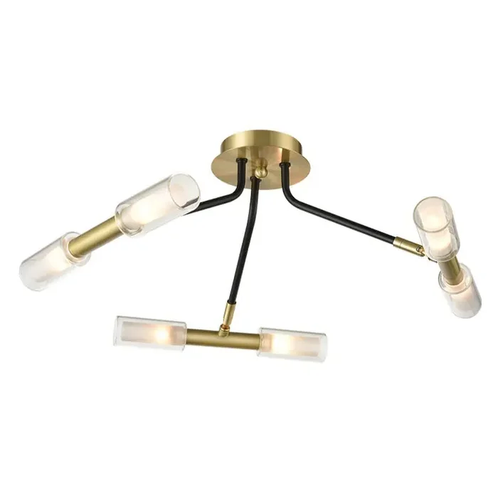 6 Light Flush Fitting in Black and Bronze (0194NANFL24356)