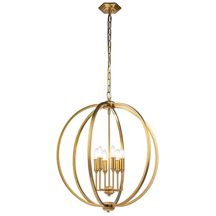6 Light Pendant – Burnished Brass (0178COR6PLBB)