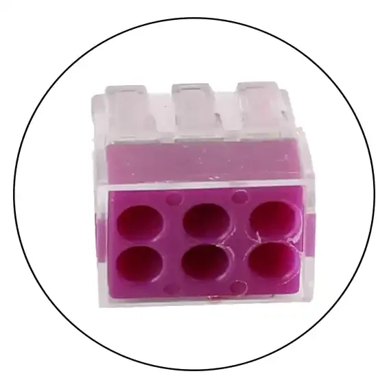 6 Way Connector Wire Pole Push Reusable Terminal Block Electric Cable