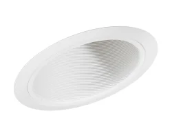 614W-WH 6″ Line Voltage, Fluorescent, Slope Ceiling Baffle Downlight Trim, White Baffle, White Trim